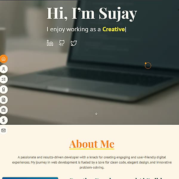 Preview of a professional portfolio website template